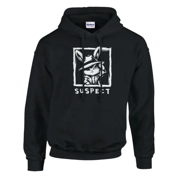 Mysterious Bunny Detective Pullover Hoodie , Classic Unisex Suspect Design