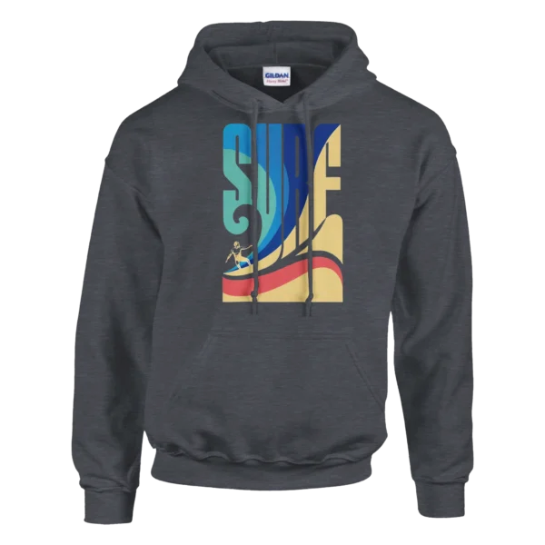 Retro Surf Vibe Pullover Hoodie , Classic Unisex Comfort and Style