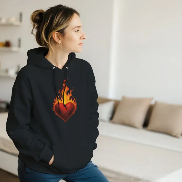 Fiery Heart of Passion Unisex Pullover Hoodie , GILDAN 18500