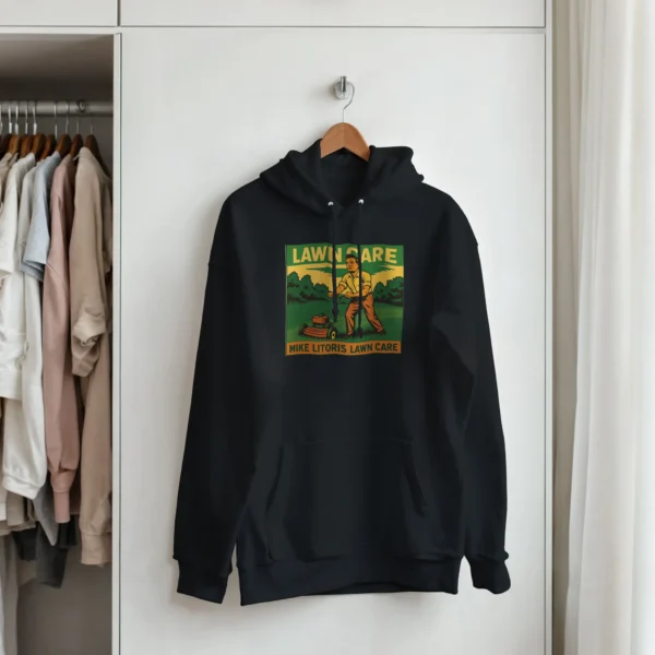Retro Lawn Care Man Pullover Hoodie , Vintage Style and Comfort , Gildan 18500