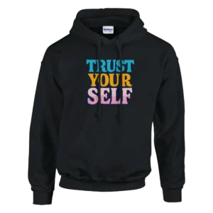 Retro Empowering 'Trust Yourself' Hoodie , Unisex Heavy Blend Pullover
