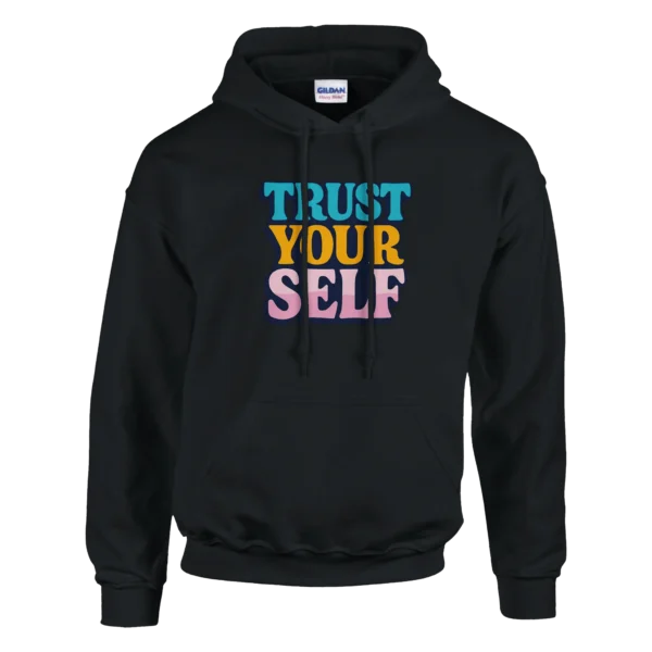 Retro Empowering 'Trust Yourself' Hoodie , Unisex Heavy Blend Pullover