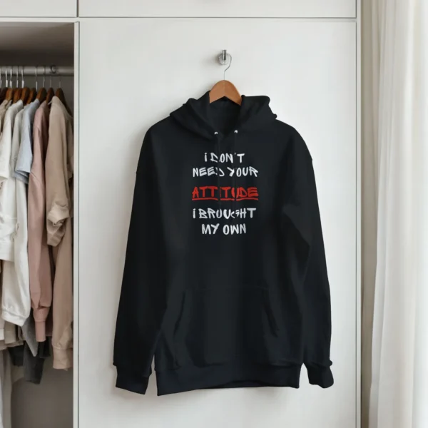 ATTITUDE - Classic Unisex Pullover Hoodie , Gildan 18500