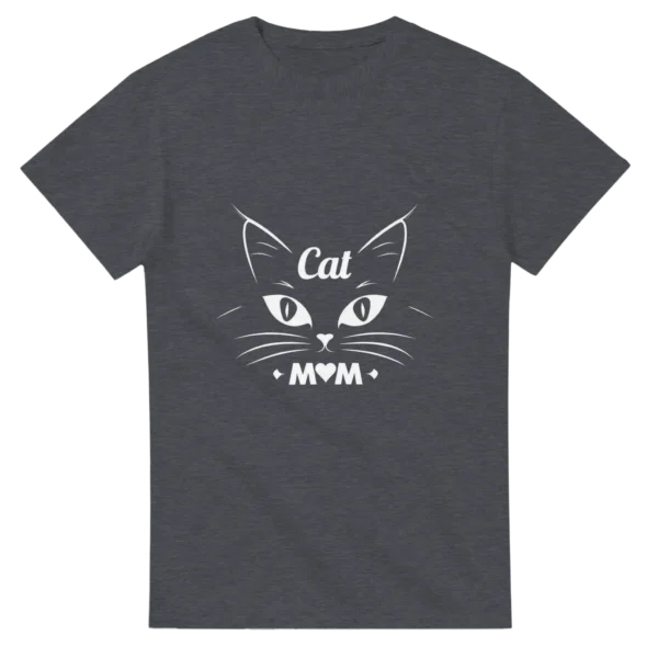 Purr-fect Cat Mom Life: Heavyweight Unisex Crewneck T-shirt , Gildan 5000 in Your Choice of Dark Heather or Black