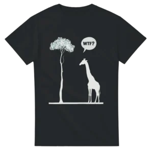 WTF?! Humorous Giraffe and Tree Heavyweight Unisex Crewneck T-shirt , Gildan 5000