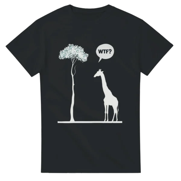 WTF?! Humorous Giraffe and Tree Heavyweight Unisex Crewneck T-shirt , Gildan 5000