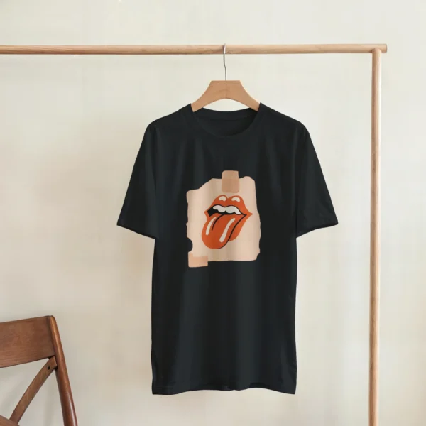 Iconic Rock and Roll Lips Heavyweight Unisex Crewneck T-shirt , Gildan 5000