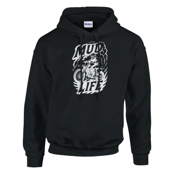 Mud Life Motocross Enthusiast Hoodie , Classic Unisex Pullover for Dirt Bike Riders