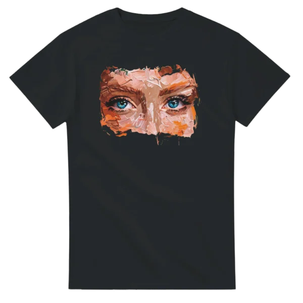 Abstract Gaze , Impasto Art Heavyweight Unisex Crewneck T-shirt in Dark Heather or Black