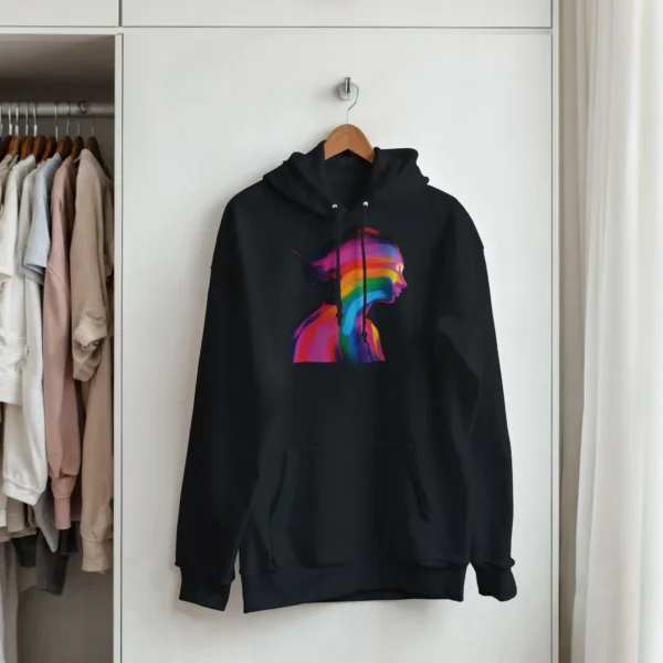 Abstract Aura Pullover Hoodie , Vibrant Psychedelic Art , Choose Your Color and Size