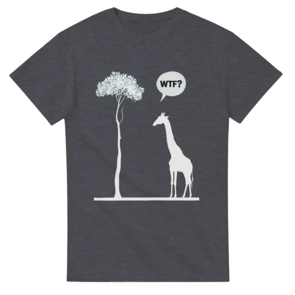 WTF?! Humorous Giraffe and Tree Heavyweight Unisex Crewneck T-shirt , Gildan 5000