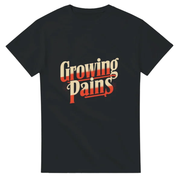 Retro 'Growing Pains' Graphic Tee , Heavyweight Unisex Crewneck T-shirt in Dark Heather or Black