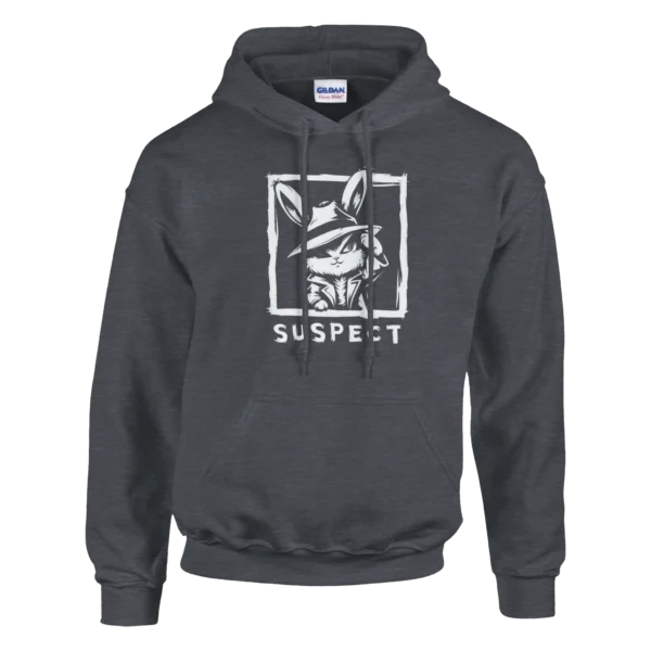 Mysterious Bunny Detective Pullover Hoodie , Classic Unisex Suspect Design