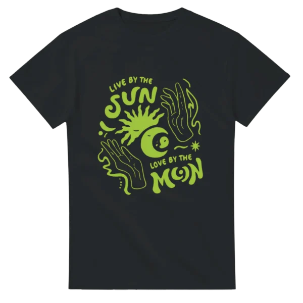 Neon 'Live by the Sun, Love by the Moon' Unisex Crewneck T-shirt , Celestial Glow Tee