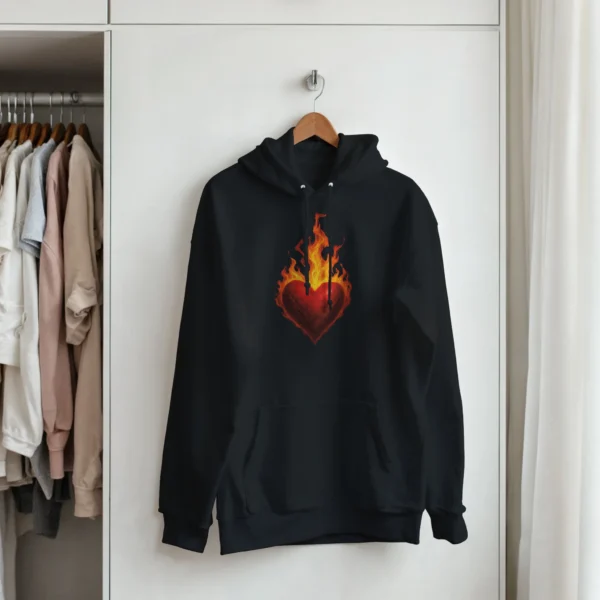 Fiery Heart of Passion Unisex Pullover Hoodie , GILDAN 18500