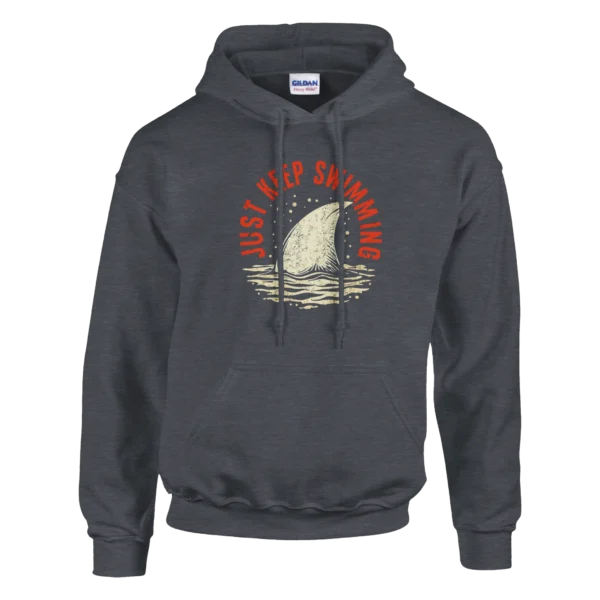 Keep Swimming Shark Fin Hoodie , Stay Resilient and Motivated Unisex Pullover