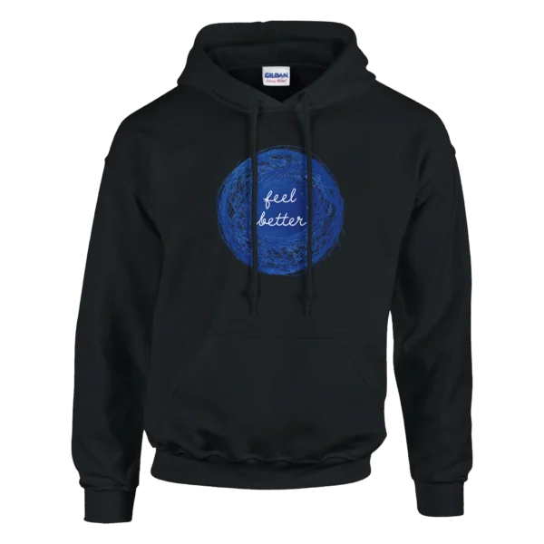Inspiring 'Feel Better' Scribble Art Hoodie , Classic Unisex Pullover Gildan 18500 in Your Color Choice