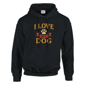 I Love My Dog Paw Print Classic Unisex Pullover Hoodie , Show Your Canine Companion Pride