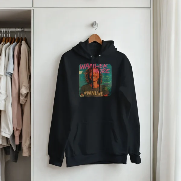 Wander More, Live Free: Retro Van Life Unisex Pullover Hoodie , Gildan 18500