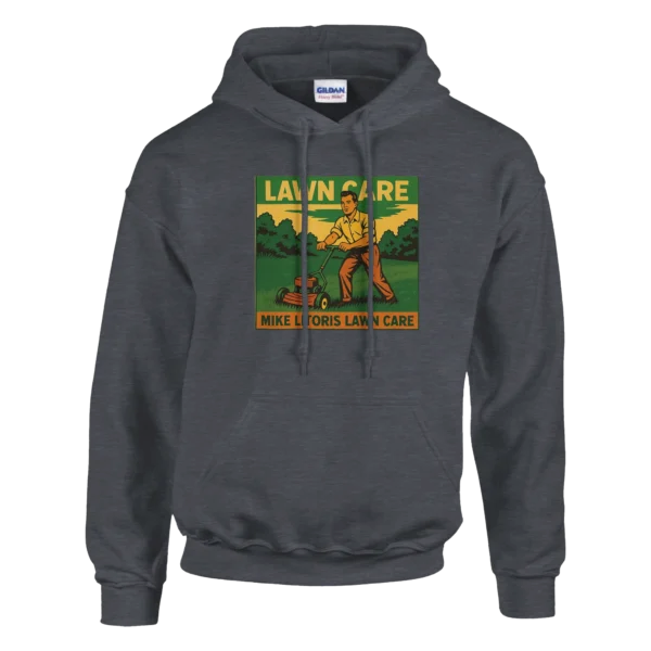 Retro Lawn Care Man Pullover Hoodie , Vintage Style and Comfort , Gildan 18500