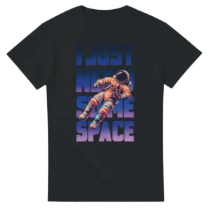 I Just Need Some Space , Cosmic Wanderer Heavyweight Unisex T-shirt in Dark Heather or Black
