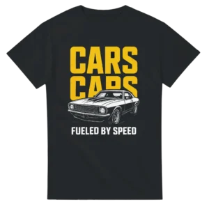 Classic Muscle Car Tee: 'Fueled by Speed' Heavyweight Unisex Crewneck T-shirt in Your Choice of Bold Hues