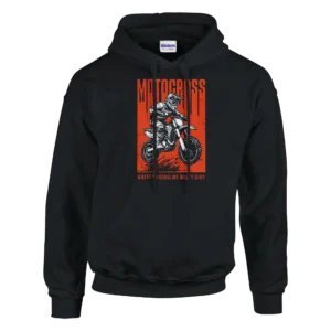 Motocross Adrenaline and Dirt Pullover Hoodie , Classic Unisex Comfort