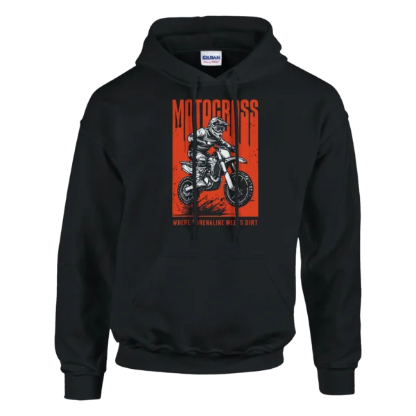 Motocross Adrenaline and Dirt Pullover Hoodie , Classic Unisex Comfort