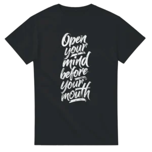 Open Your Mind Before Your Mouth Heavyweight Unisex Crewneck T-shirt , Gildan 5000