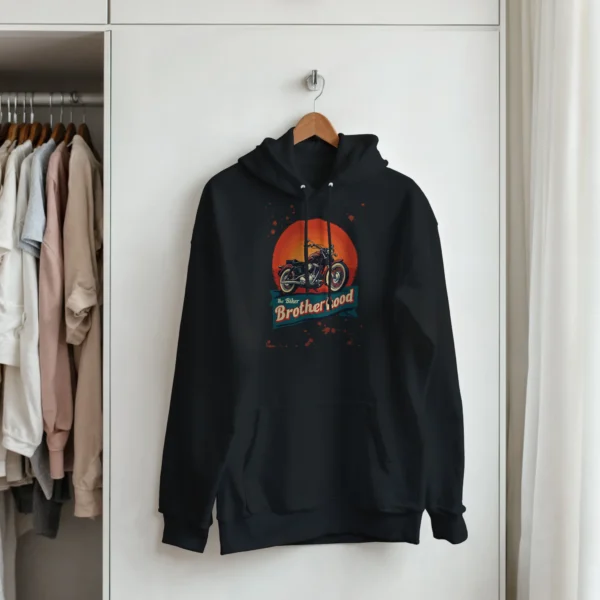 The Biker Brotherhood Vintage Motorcycle Classic Unisex Pullover Hoodie , Gildan 18500