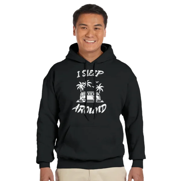 I Sleep Around - Classic Unisex Pullover Hoodie , Gildan 18500