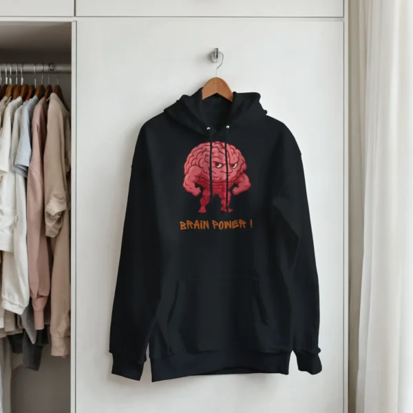 Brain Power! Motivational Strong Brain Unisex Pullover Hoodie , Gildan 18500