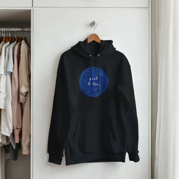 Inspiring 'Feel Better' Scribble Art Hoodie , Classic Unisex Pullover Gildan 18500 in Your Color Choice