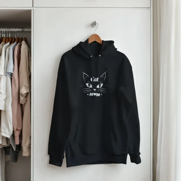 Purr-fectly Cozy Cat Mom Hoodie , Classic Unisex Pullover with Cute Kitty Design