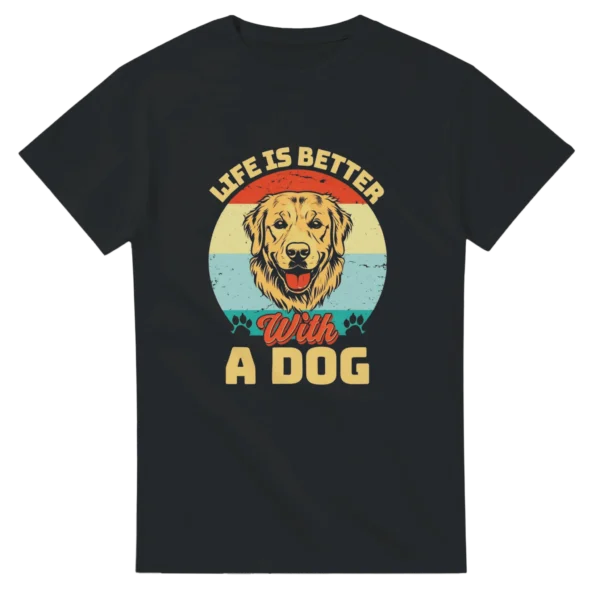 Life is Better with a Dog T-shirt , Vintage Golden Retriever Design