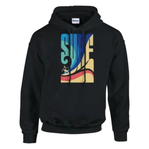 Retro Surf Vibe Pullover Hoodie , Classic Unisex Comfort and Style