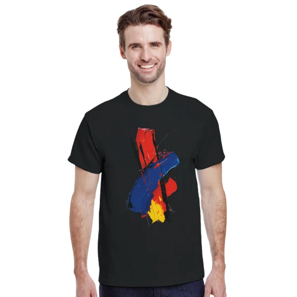 Abstract Swirl Heavyweight Unisex Crewneck T-shirt , Bold Art in Your Choice of Color