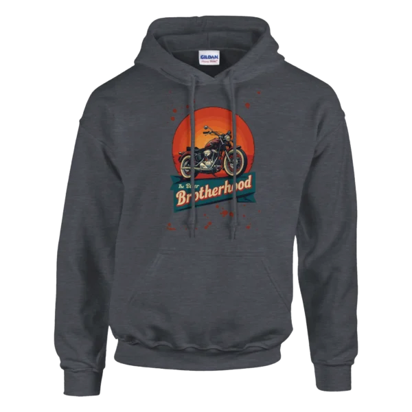 The Biker Brotherhood Vintage Motorcycle Classic Unisex Pullover Hoodie , Gildan 18500