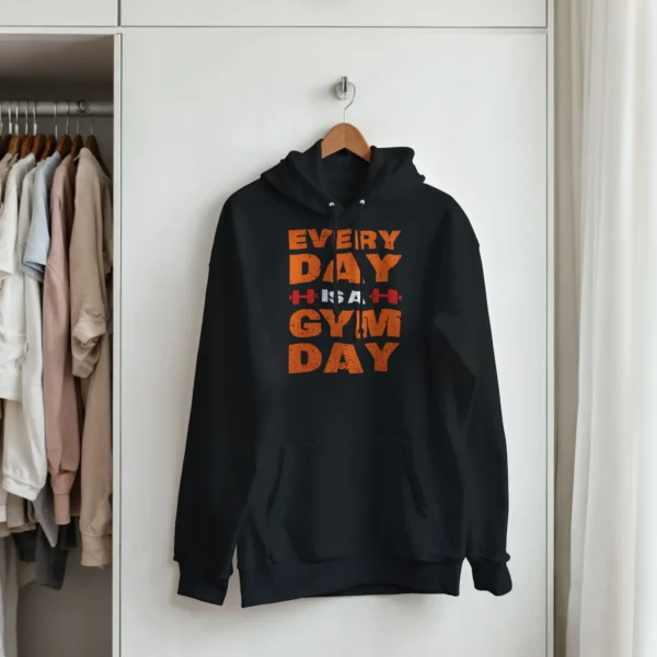 Every Day is a Gym Day , Bold Fitness Graphic Hoodie for Dedicated Lifters , Classic Unisex Pullover Gildan 18500