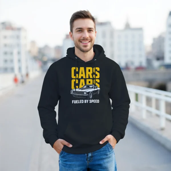 Vintage Muscle Car Hoodie , "Fueled by Speed" Classic Unisex Pullover