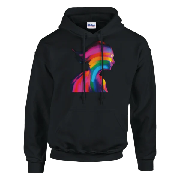 Abstract Aura Pullover Hoodie , Vibrant Psychedelic Art , Choose Your Color and Size