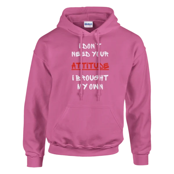 ATTITUDE - Classic Unisex Pullover Hoodie , Gildan 18500