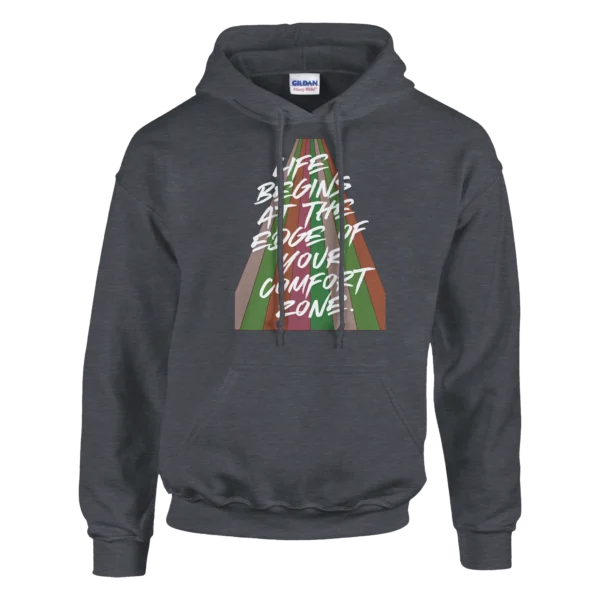 Inspiring Quote Graphic Hoodie: 'Life Begins at the Edge of Your Comfort Zone' , Classic Unisex Pullover Hoodie