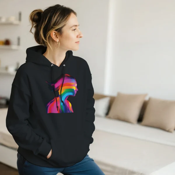 Abstract Aura Pullover Hoodie , Vibrant Psychedelic Art , Choose Your Color and Size