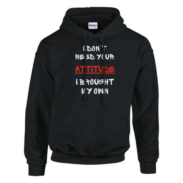 ATTITUDE - Classic Unisex Pullover Hoodie , Gildan 18500