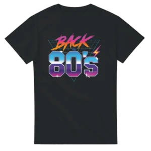 Retro 80s Vibe Heavyweight Unisex Crewneck T-shirt , Back to the 80's Style in Bold Hues