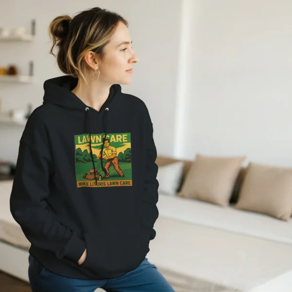 Retro Lawn Care Man Pullover Hoodie , Vintage Style and Comfort , Gildan 18500