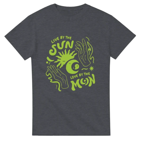 Neon 'Live by the Sun, Love by the Moon' Unisex Crewneck T-shirt , Celestial Glow Tee