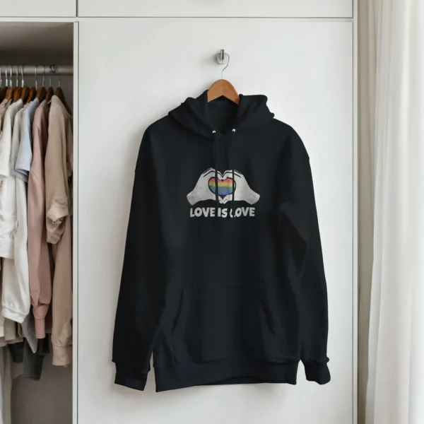 Love Is Love Pride Hoodie , Classic Unisex Pullover Hoodie , Gildan 18500