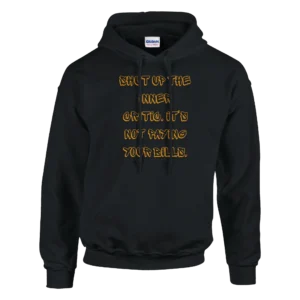 Shut Up The Inner Critic! Unisex Pullover Hoodie , Motivation and Comfort in Dark Heather or Black